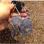 Grey Macramé Earrings