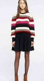 IRO Sz L Alpaca Merino Wool Solal Ribbed Knit Striped Sweater