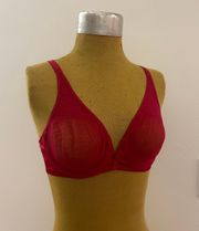 vintage red mesh sexy bra