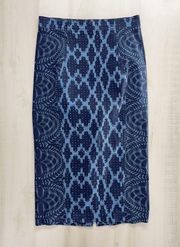 PLENTY by TRACY REESE Anthropologie ikat chambray pencil skirt boho 4