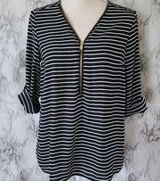 Justify striped zipper blouse size medium