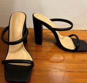 Forever 21 NWOT  Black 4 inch heels - open square toe Size 7