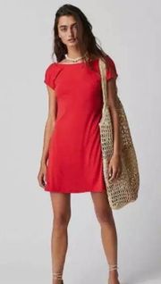 Beach Rosalia Low Back Mini Dress Red NWOT