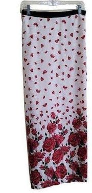 Floral Print Bohemian Maxi Wrap Skirt Sz Medium