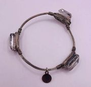 Bourbon And Bowties Silver Tone Beaded Statement Bracelet 