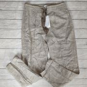 Reiss oatmeal Claude linen pants size 4