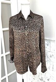 Marciano Guess Silky Blouse Animal Leopard Print Blouse Small