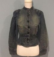 Marc Jacobs Cropped Button Down Denim Jacket