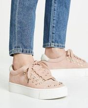 JOIE Pink Handan Pearl Embellished Sneakers