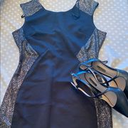 BCX Black dress with gold trim