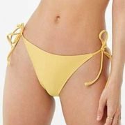 NWT Forever 21 Yellow Side Tie Swim Bikini Bottoms Women's Size Medium