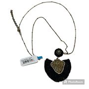 Anthropologie Shiraleah Black Caroline tassel necklace
