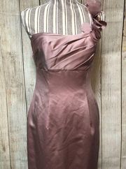 Alfred Angelo One Shoulder Rum Pink Prom Dress