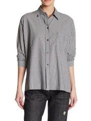 VINCE Women's Boxy Style Striped Button-Down Tom Size Small