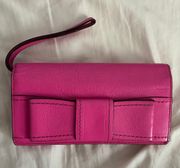 Kate Spade pink bow wristlet wallet