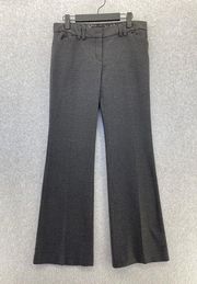 EXPRESS  Women's Pants Editor Micro Houndstooth Gray Size 6 Flare Leg Trousers