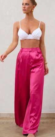 Pink Flare Satin Pants