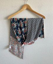 NWOT LOFT Long Floral Geometric Scarf Womens