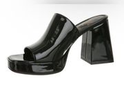 SAM & LIBBY Size 11 Kaia  Platform Mule Sandal Patent Black 4” Womens Heel New