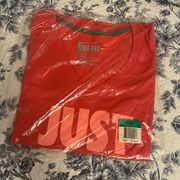 Nike Pink  Just Do It Softball V-Neck Tee