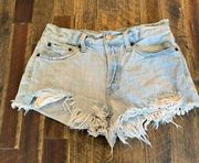 We the free light wash denim cut off jean shorts size 26 button fly