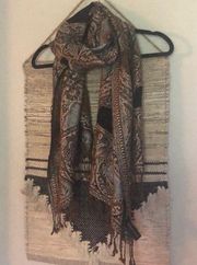 Adrienne Vittadini metallic paisley wrap scarf