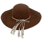 Kate Landry Brown Wool Wide Brim Floppy Hat