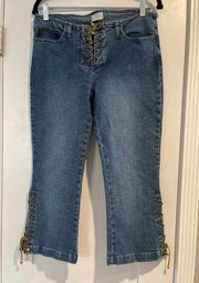 MUDD Tie Front Cropped Jeans - Size 9 - EUC!