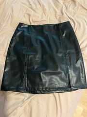 Black Faux Leather Mini Skirt