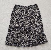 Black and Cream Patterned Skirt