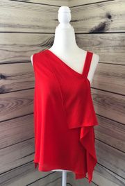 Anthropologie Red Asymmetric Tank Top 