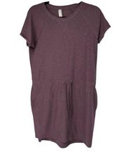 Kyodan Outdoor Purple Short Sleeve Soft T Shirt Dress with Pockets