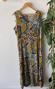 Dressbarn Dress Womens 16 Colorful Boho Hippie Summer Maxi Tropcial