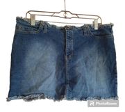 Rave R4R Jeans Raw Edge Denim Mini Skirt