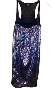 XOXO Multi Colored Sequins Sleeveless Black Dress Size Medium