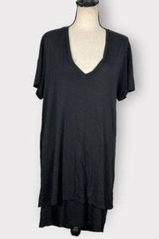 Feel The Piece Terre Jacobs Black Double Layered T-Shirt Dress Women's Size M/L