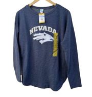 NCAA Nevada Wolfpack Womens Pullover Sweatshirt College Crewneck Blue Size M New