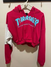 Red Cropped Hoodie