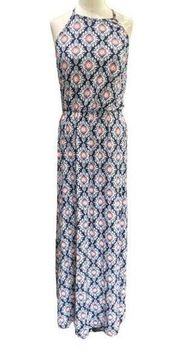 Stitch Fix FRENCH GREY Nichelle Knit Maxi Dress in navy print NEW Size medium