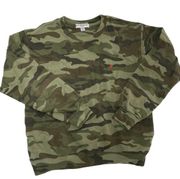 Sub_Urban Riot Sweatshirt Womens X Small Heart Embroidered Green Camo Willow