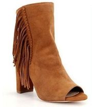 Gianni Bini Renny fringe peep toe booties size 10