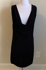 Haute Hippie Black Sleeveless Draped Neck Shift Dress