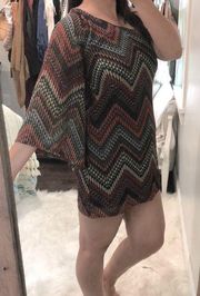 Auditions size large one shoulder chevron dress