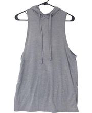 Victoria's Secret VICTORIA SPORT SLEEVELESS HOODIE BACK CUT OUT WORKOUT TOP MARLED GRAY SIZE XS