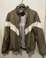 BDG beige and white zip up jacket