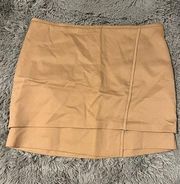 White House | Black Market  Camel Tiered Mini Skirt Size 14 NWT