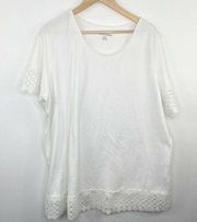 Jessica London White Short Sleeve Shirt Top Blouse Women's Plus Size 22/24