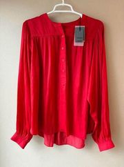 Zadig & Voltaire Women's Tigy Satin Blouse in Passion Red Size Large