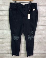 Good American Good Legs Cropped Jeans Black Size 24W