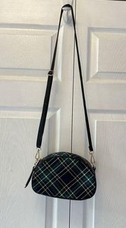 talbots green tartan plaid adjustable Removable strap crossbody bag EXCELLENT